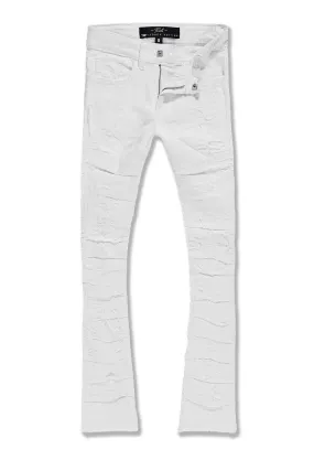 Kids Stacked Ripple Effect Denim (White)