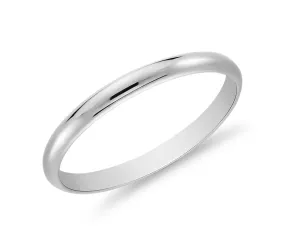 14K W Gold 1.5mm Light Thin Wedding Band