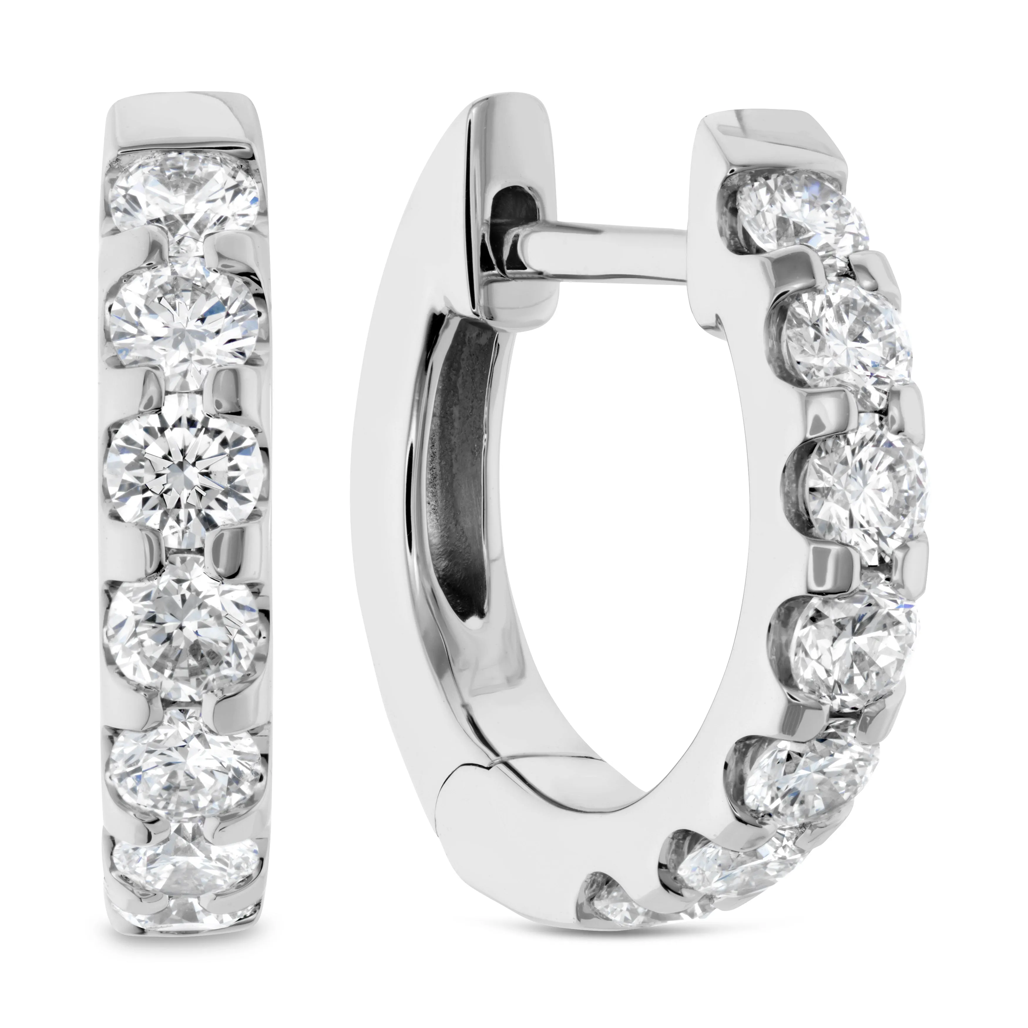 18K WHITE GOLD DIAMOND ODESSA HUGGIES .49CT