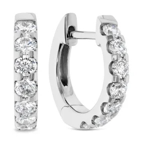 18K WHITE GOLD DIAMOND ODESSA HUGGIES .49CT