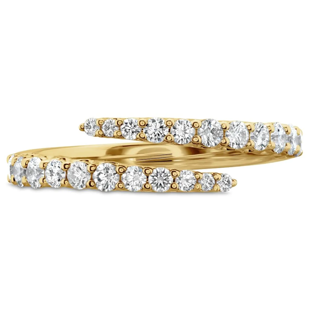 18K YELLOW GOLD DIAMOND BYPASS RING .59CT