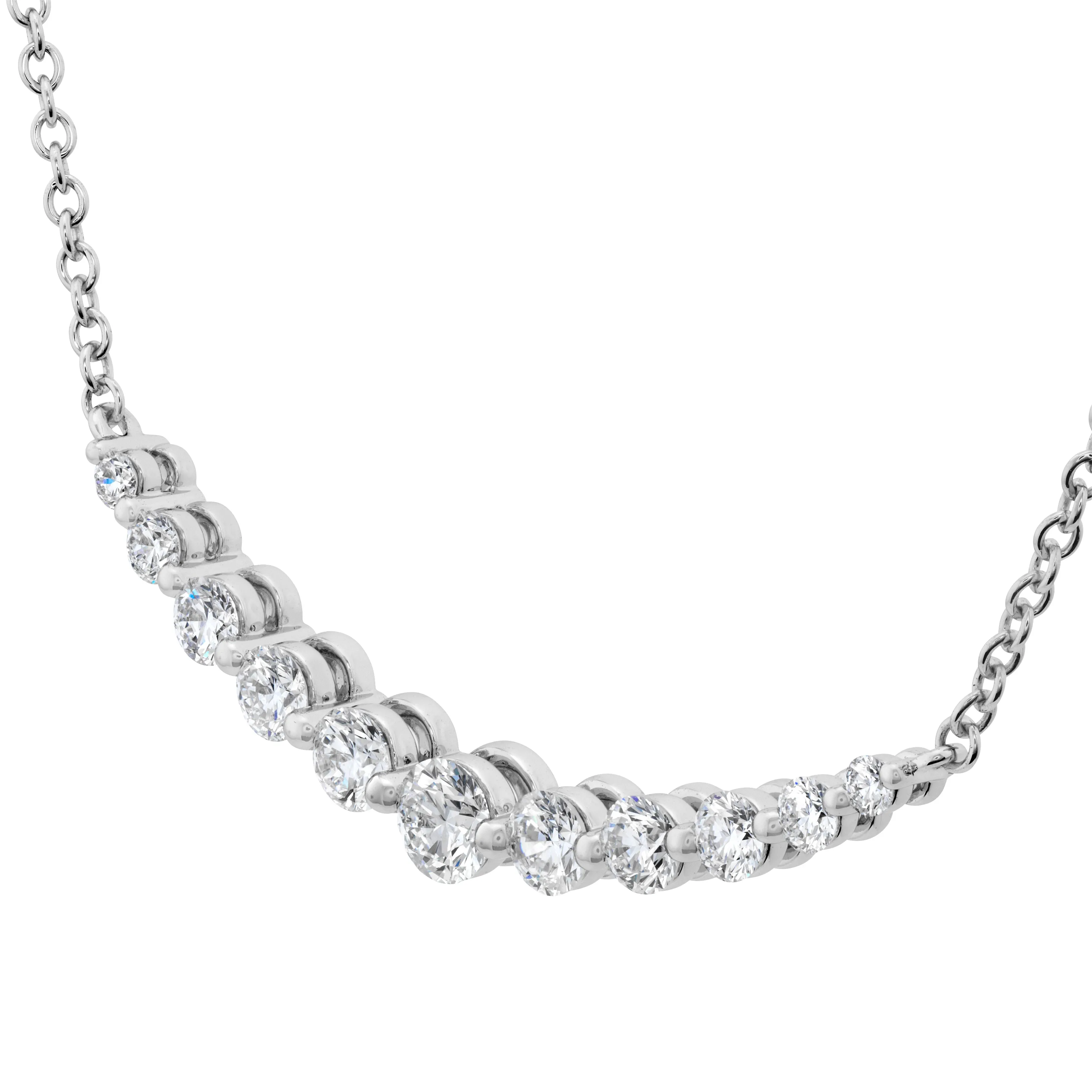 18KW DIAMOND SMILE NECKLACE .61CT