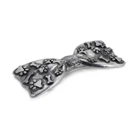 1928 Jewelry Antiqued Paws & Bones Bow Barrette Hair Clip