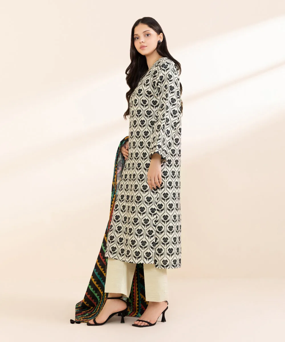 2 Piece - Printed Light Khaddar Suit