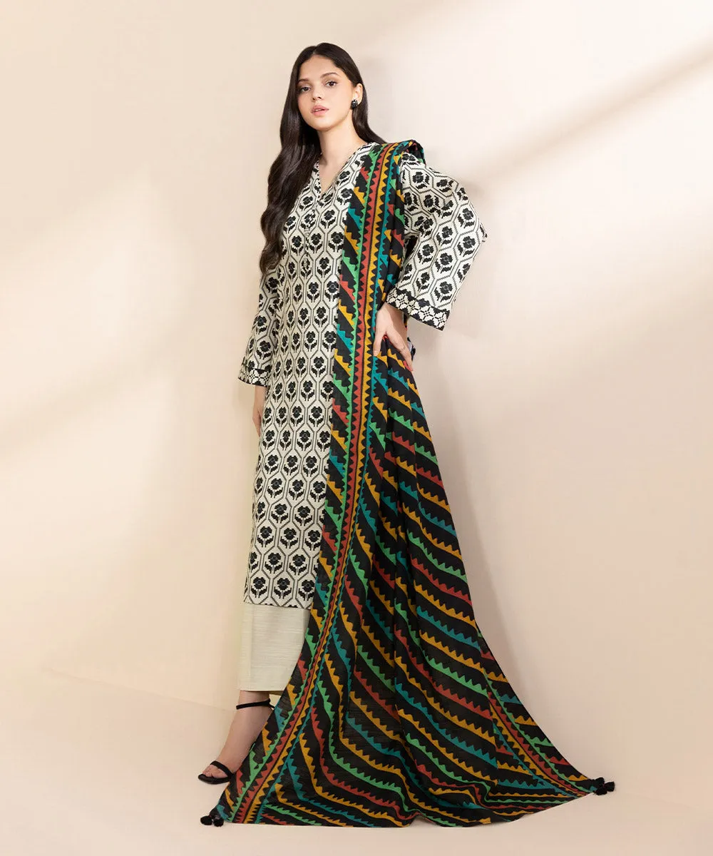 2 Piece - Printed Light Khaddar Suit