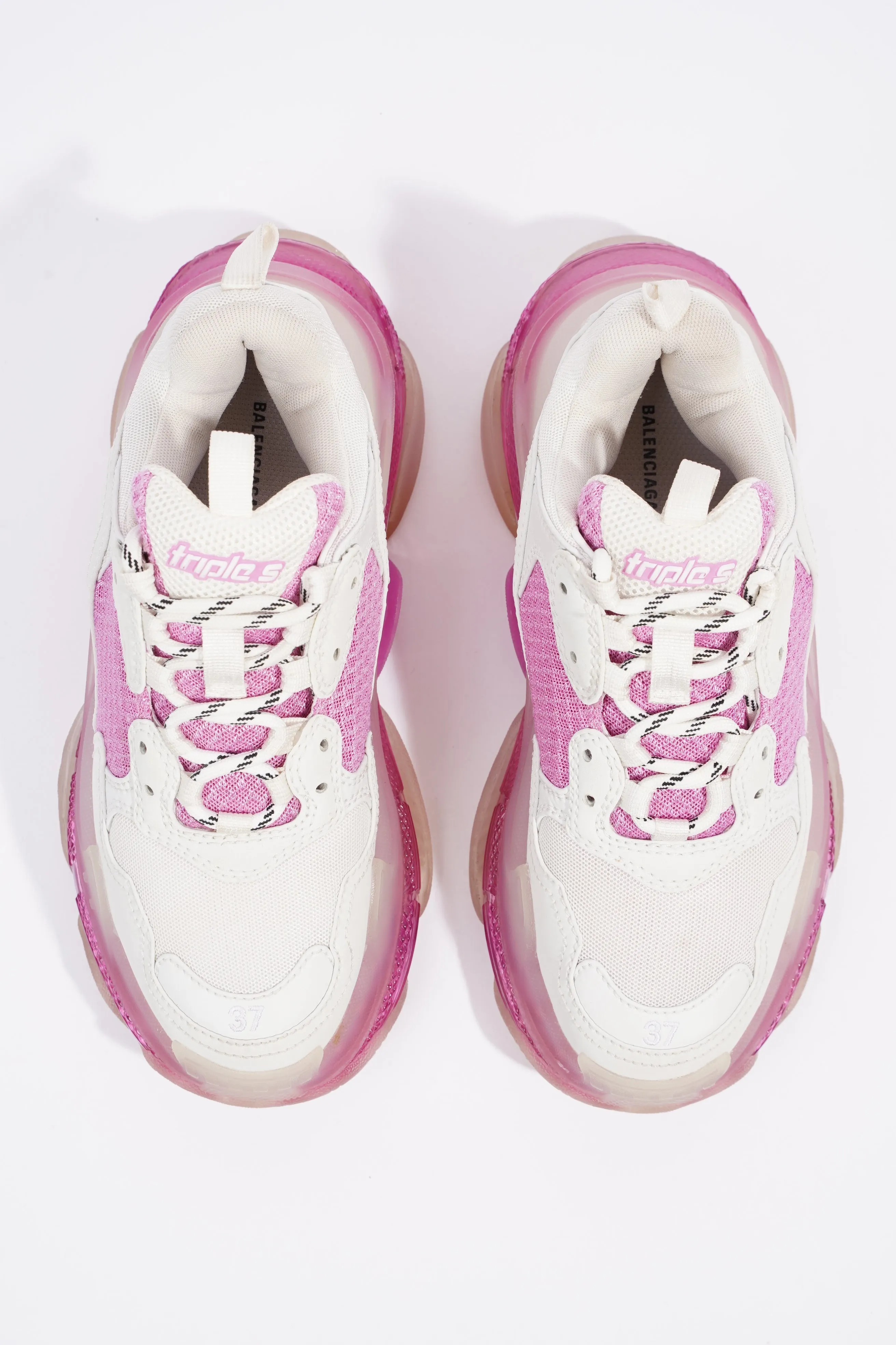 Balenciaga Triple S Clear Sole White / Pink Mesh EU 37 UK 4