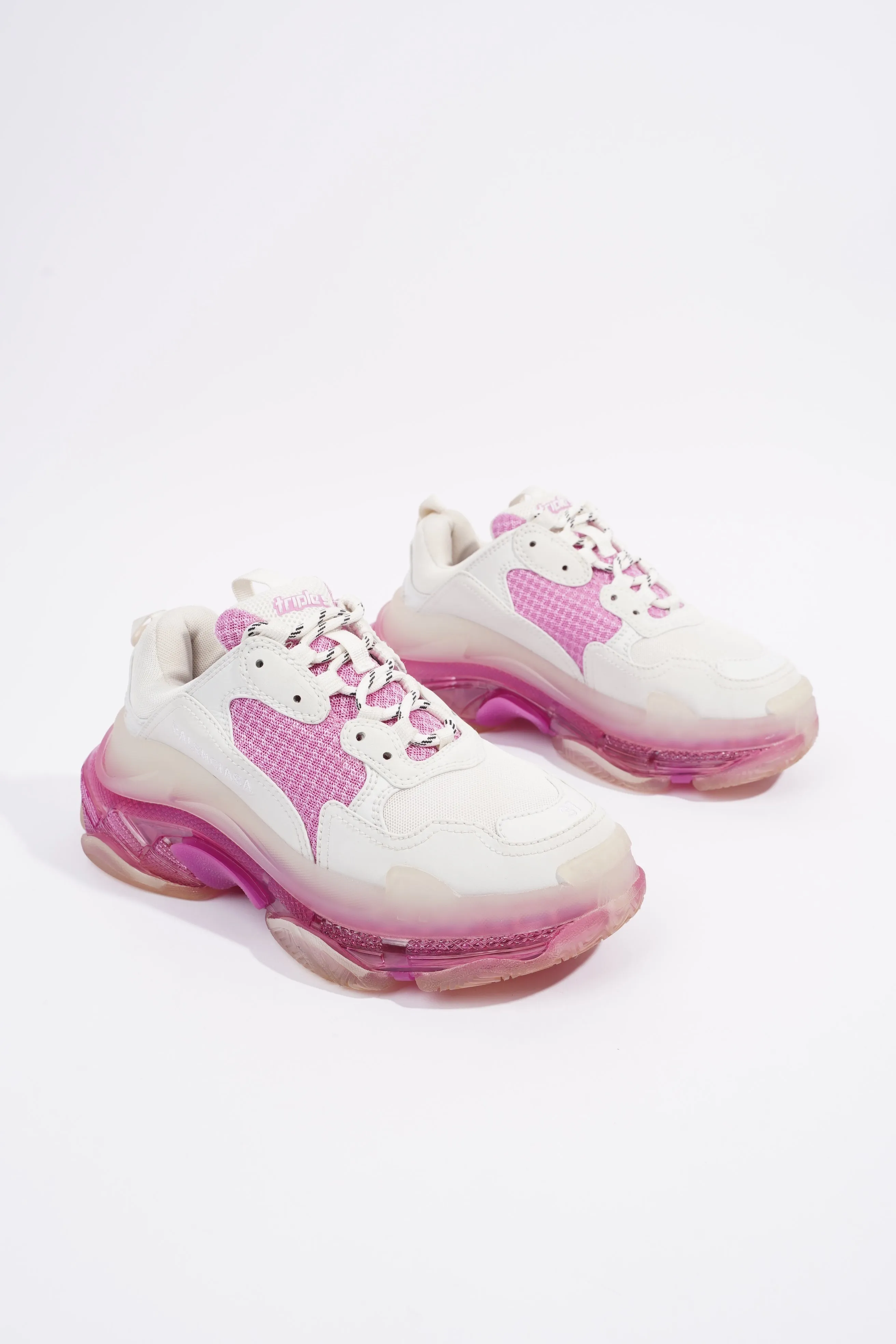 Balenciaga Triple S Clear Sole White / Pink Mesh EU 37 UK 4