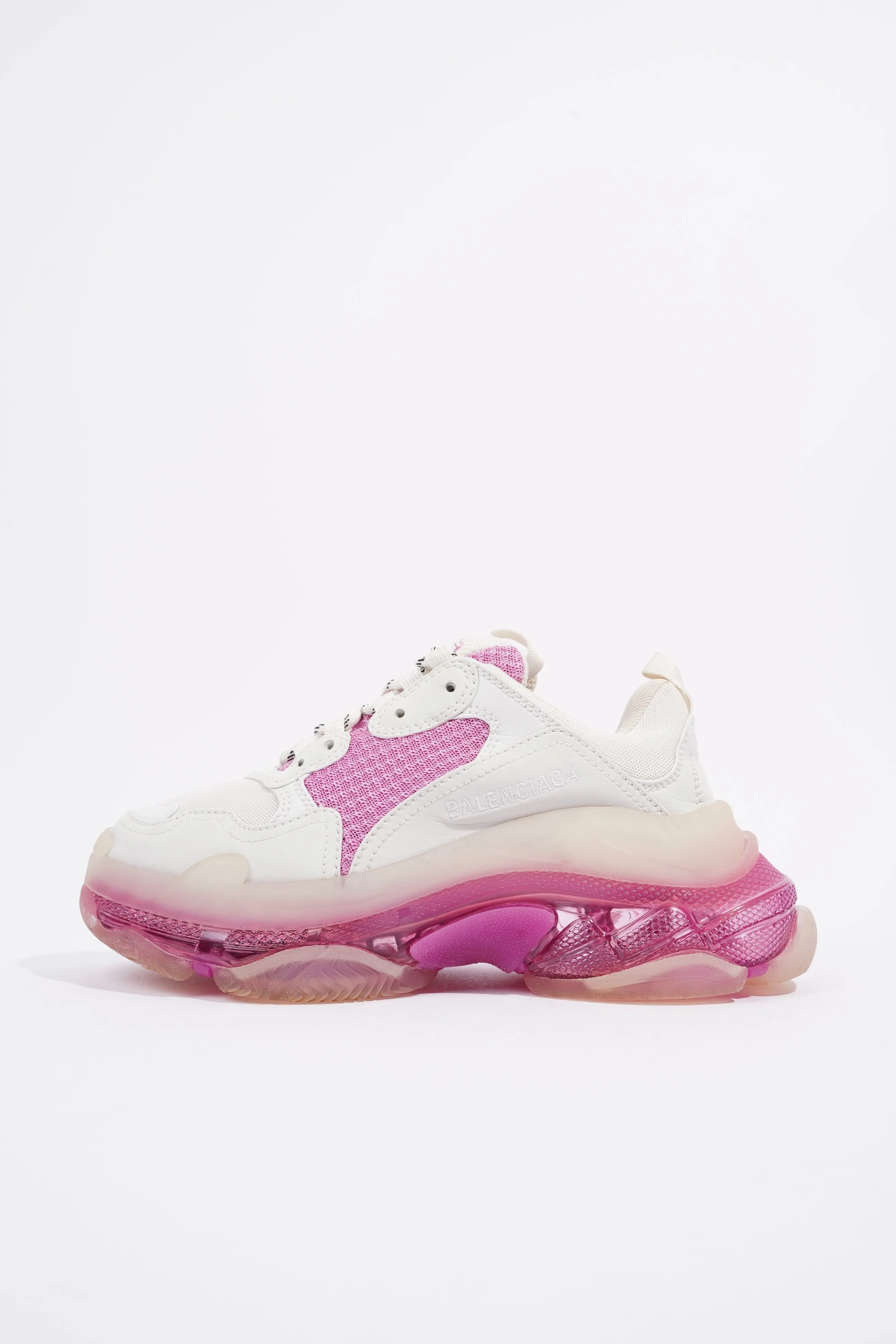 Balenciaga Triple S Clear Sole White / Pink Mesh EU 37 UK 4