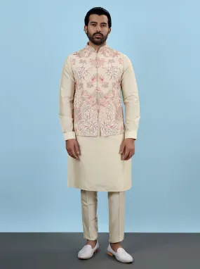 Beige Kurta Set with Koti | TULA