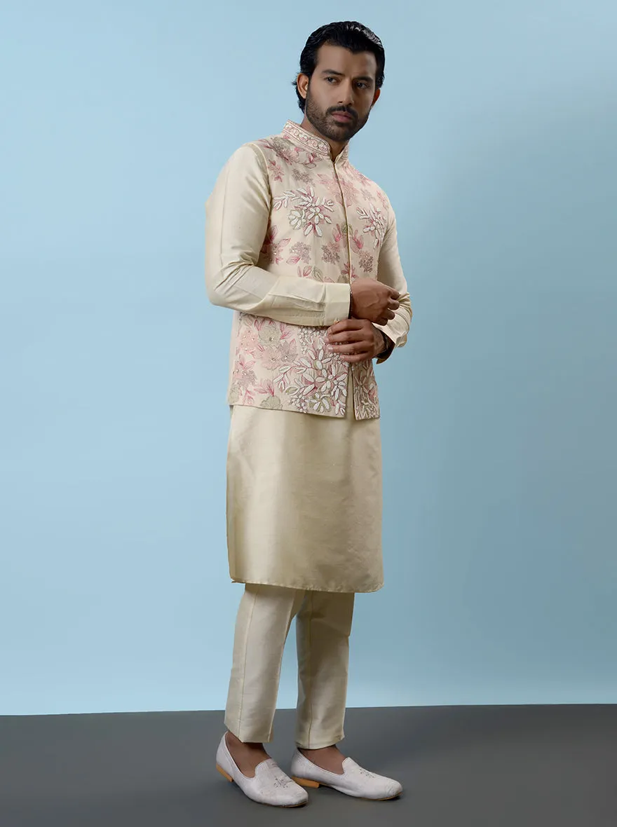 Beige Kurta Set with Koti | TULA