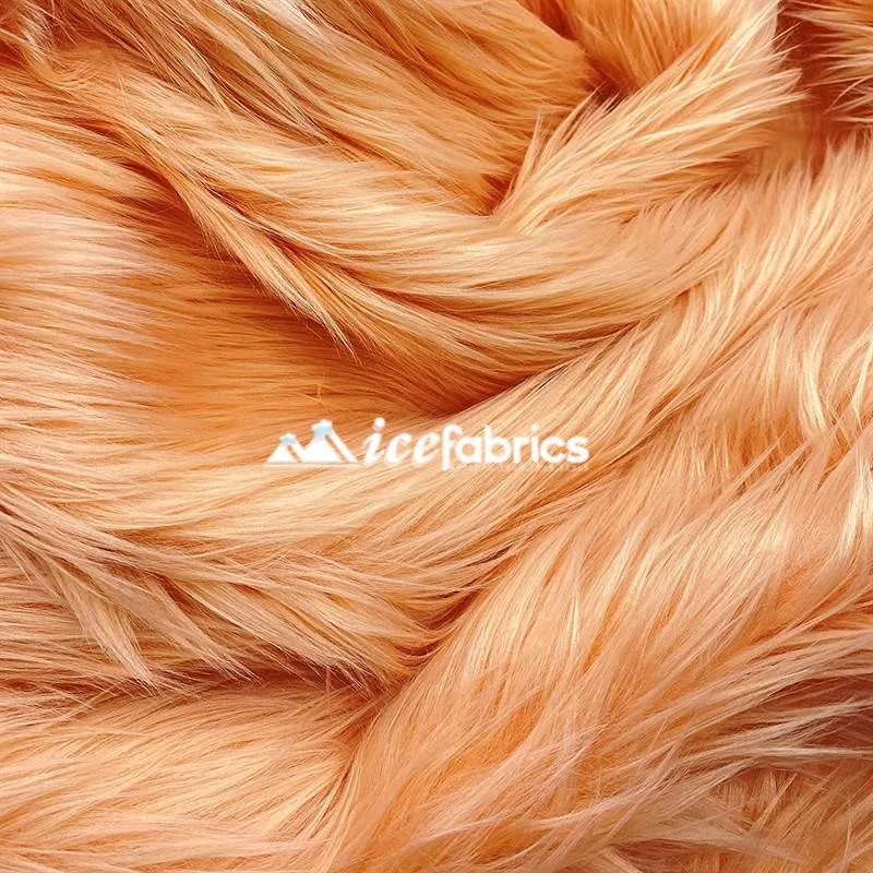 Blush Shaggy Mohair Long Pile Faux Fur Fabric By The Yard