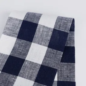 Bold Gingham Linen - Navy