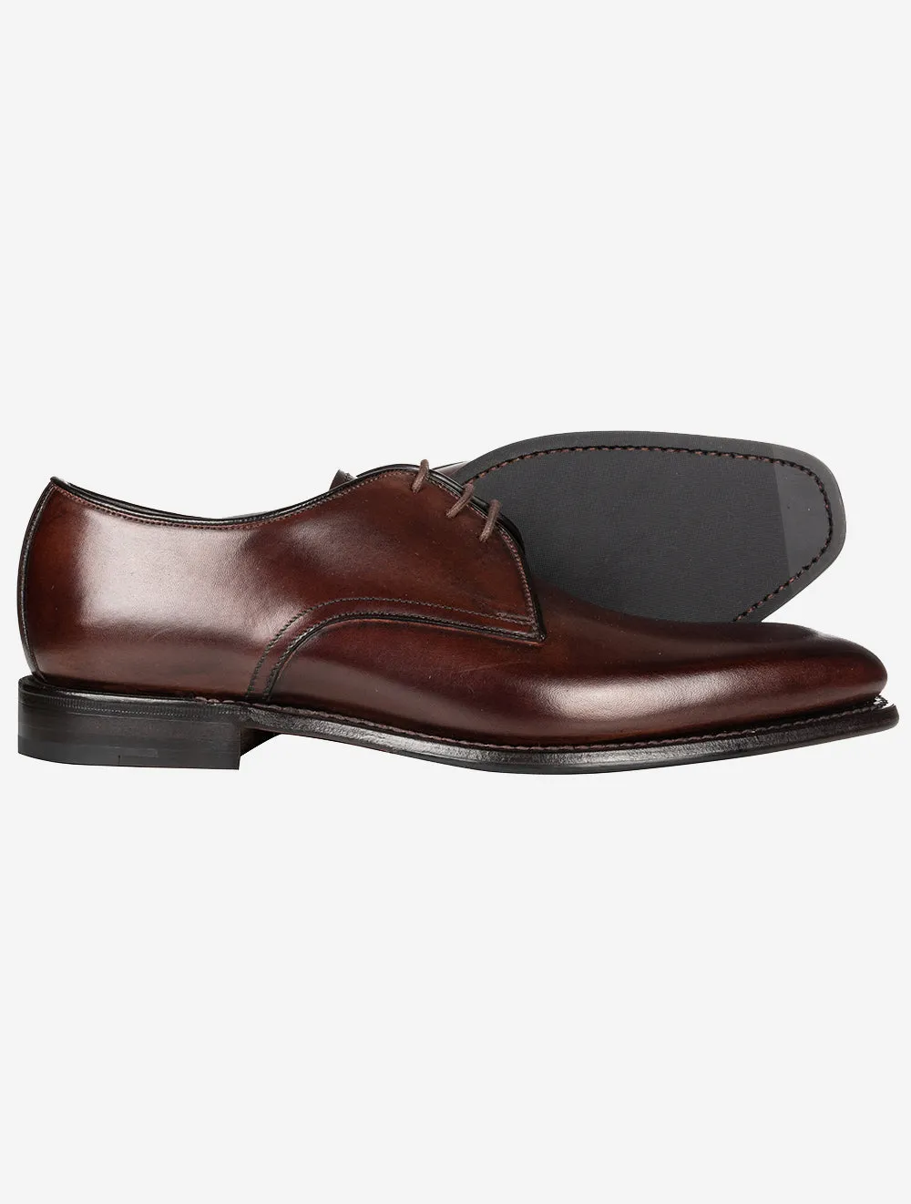 Calf Plain Derby Shoe Dark Brown