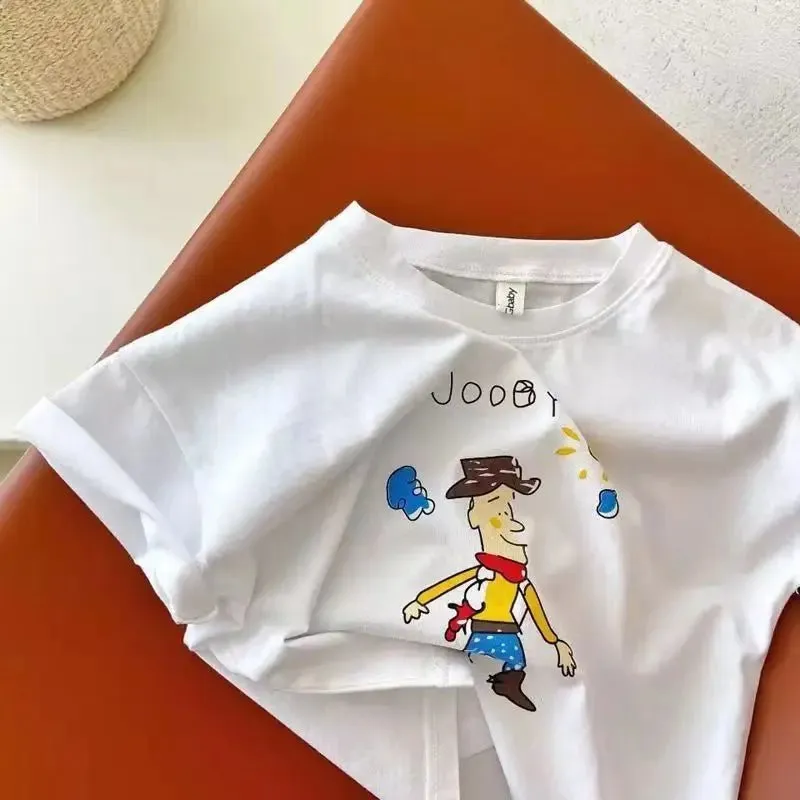 Cartoon Kids Drawing Cotton Tshirt