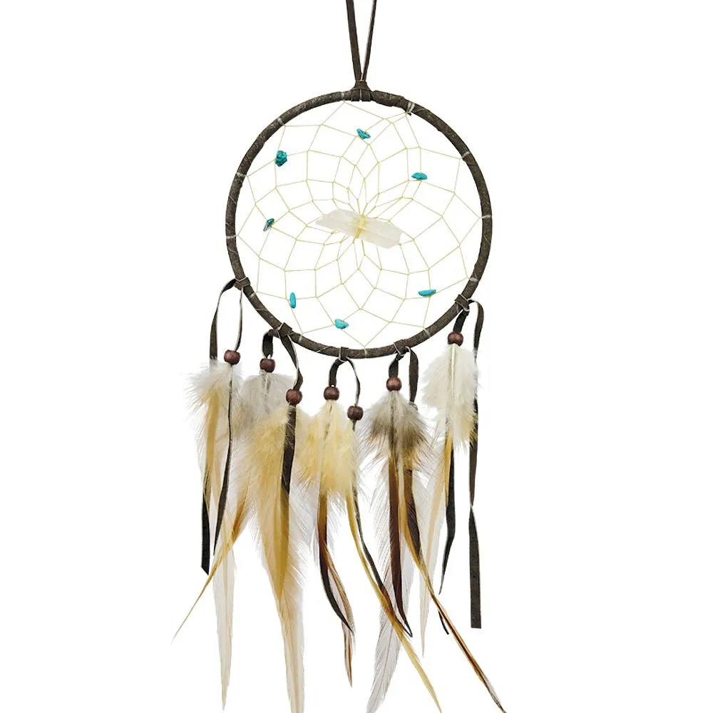 Dark Brown Gemstone Vision Seeker Dreamcatcher 4"