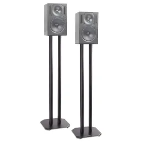 Duronic SPS1022-80 Speaker Stand (Pair) - 80cm Height, Steel Base Supports, Floor/Table Standing with Spikes, Shoes, Pads, Insulating - Better Audio Quality - Black