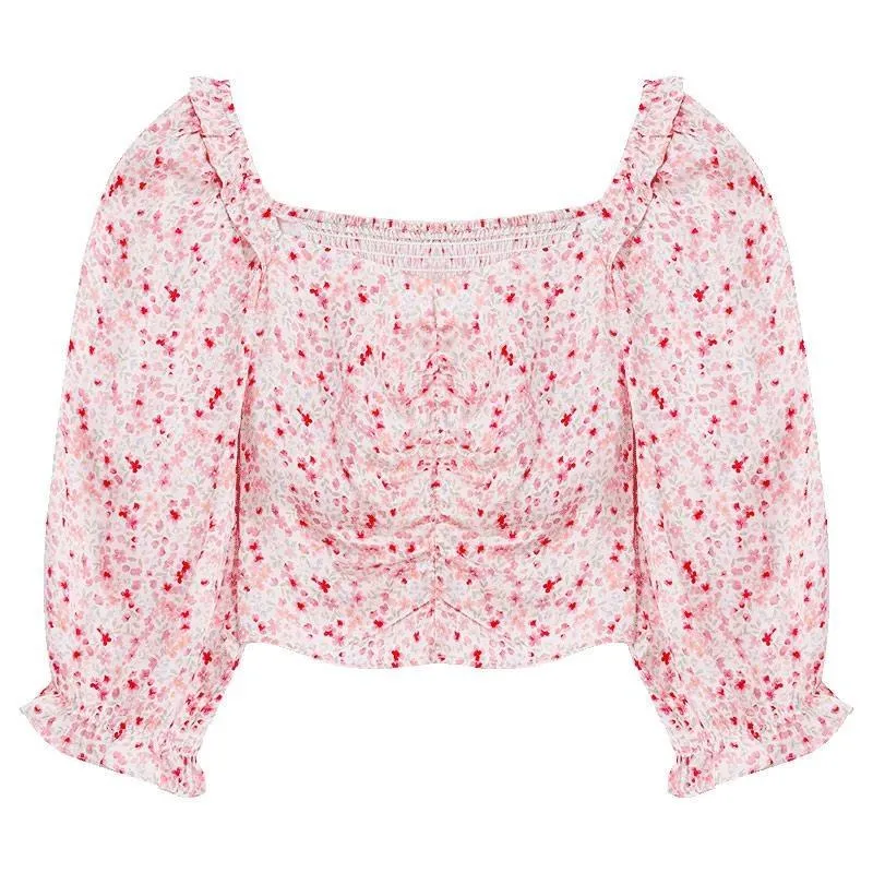 Floral Puff Sleeve Women Blouse