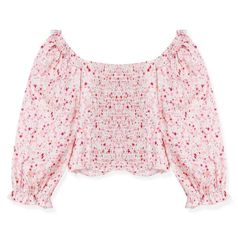 Floral Puff Sleeve Women Blouse