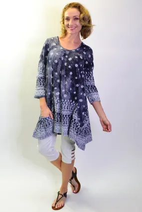 Grey Pleated Midnight Star Tunic Top