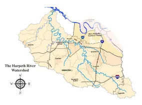 Harpeth River, Tennessee - Laser Cut Wood Map