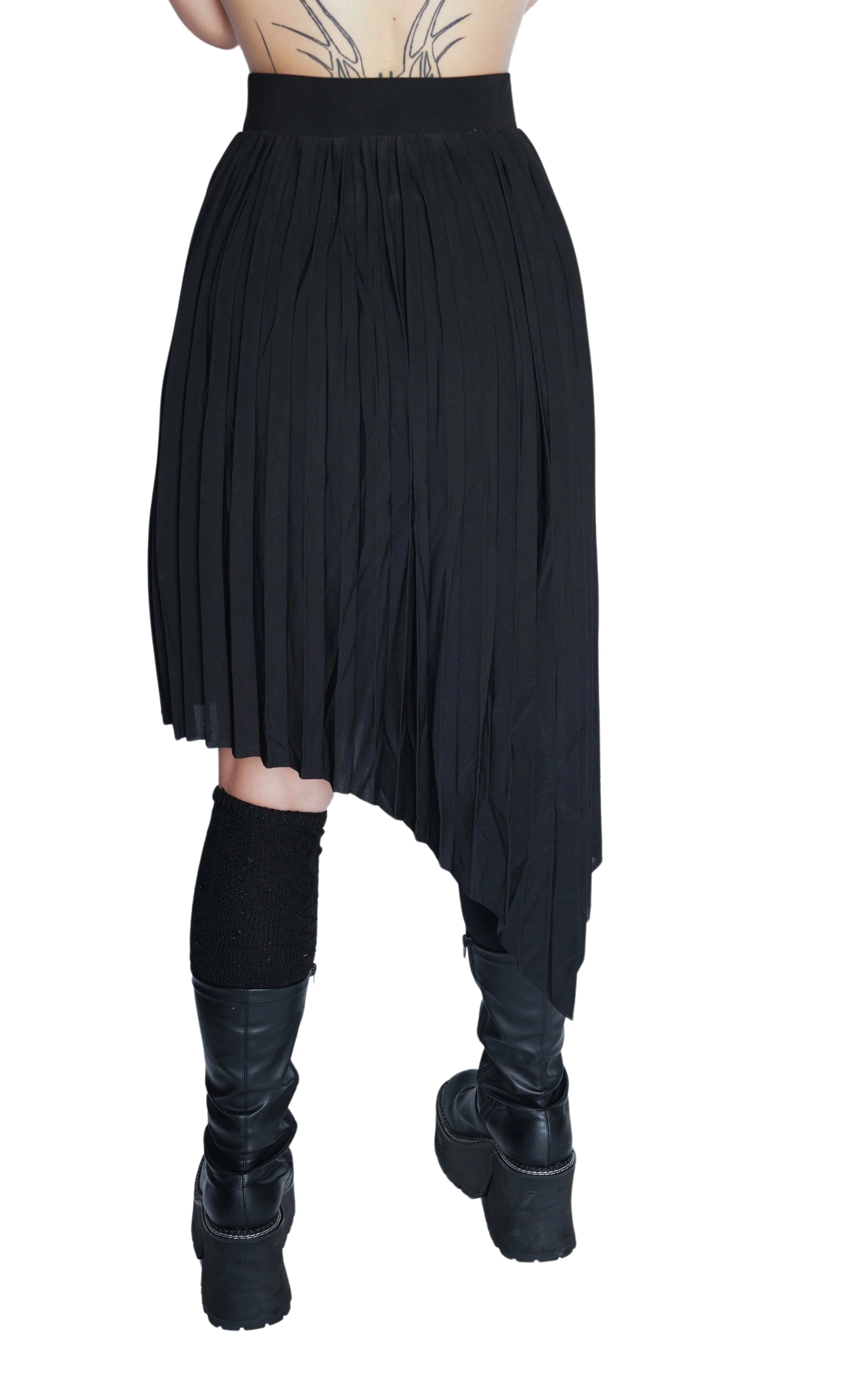 High waist Lined Pleated Long Skirt