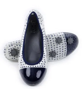 ja-vie Navy Stars Cap toe jelly flats shoes