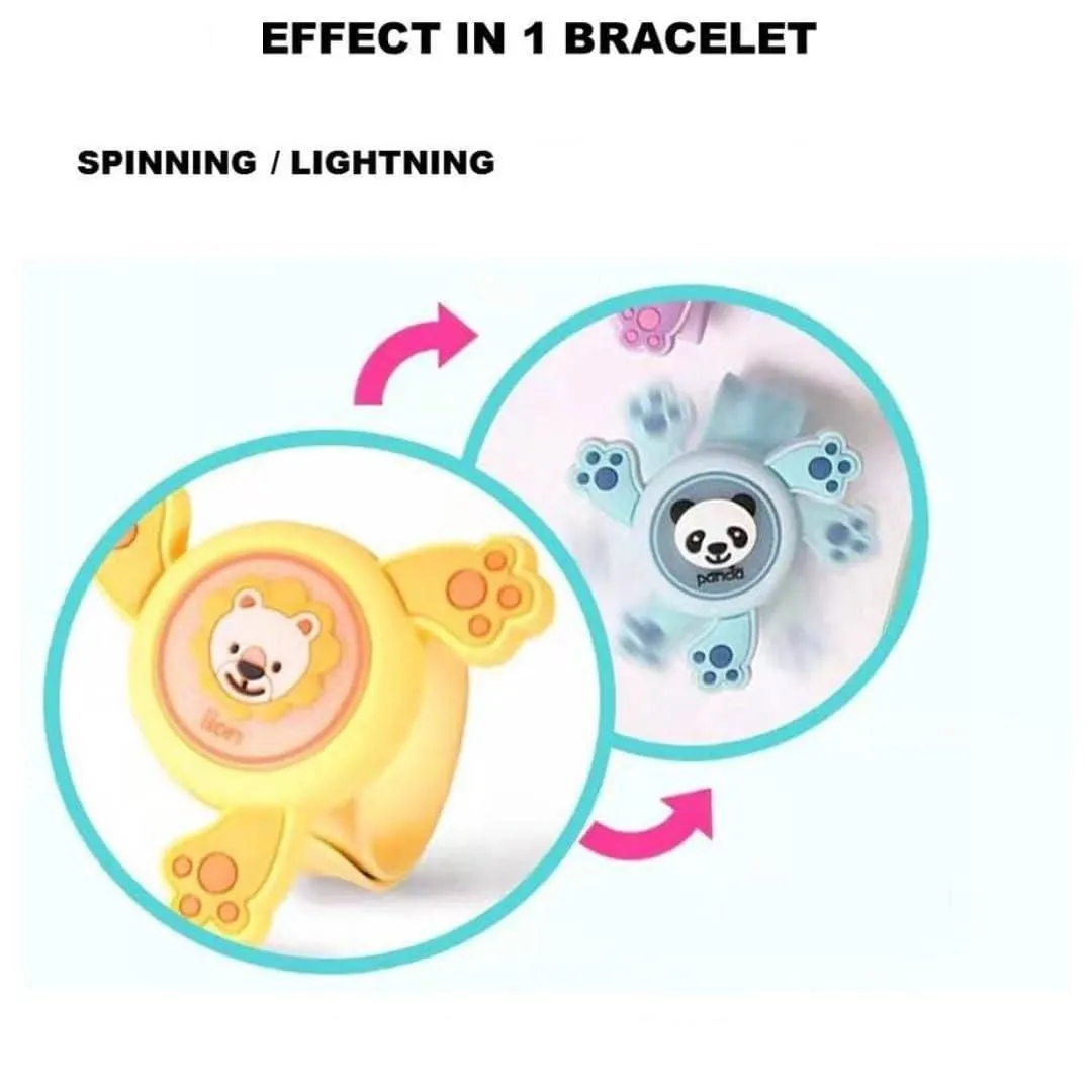 LED Light Kids Spinning Toy Slap Band Cartoon Bracelet