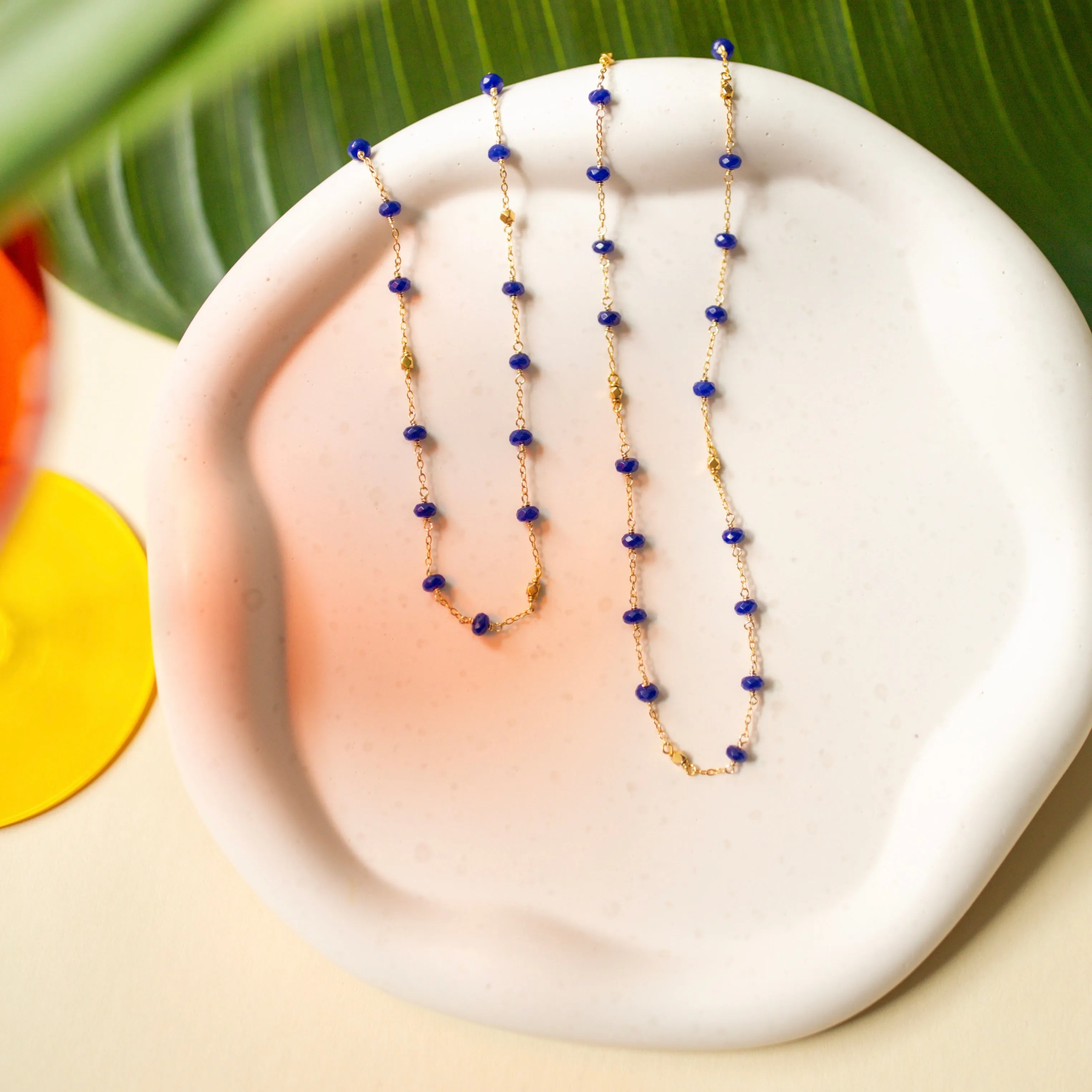 Margarita Chains - Lapis and Chalcedony