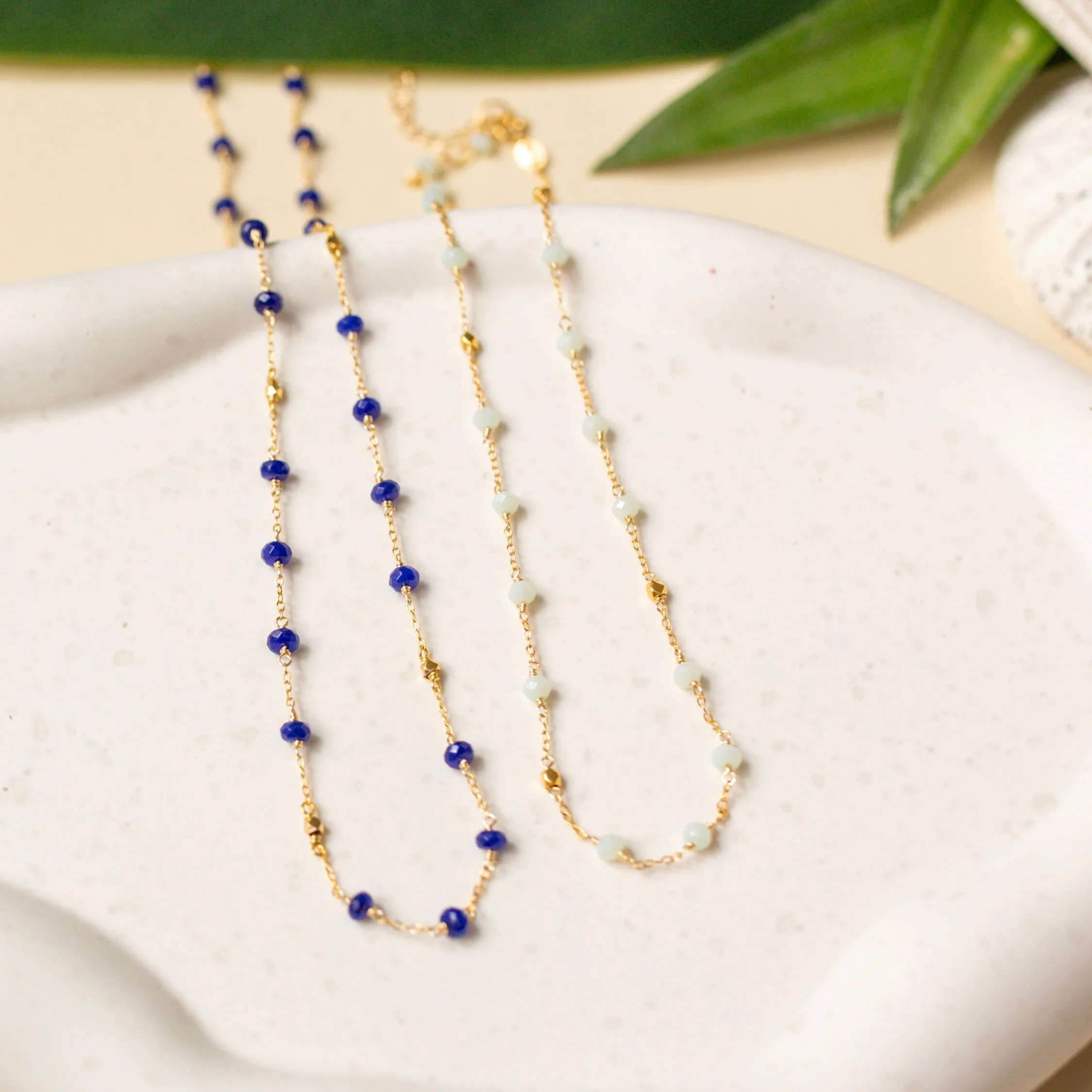 Margarita Chains - Lapis and Chalcedony