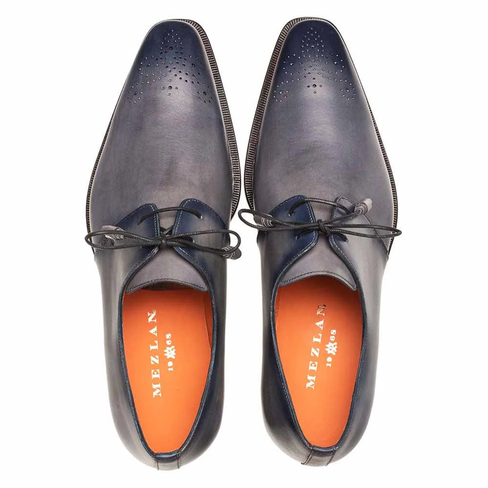 Mezlan Principe Grey/Rust Patina Leather Men’s Derby Shoes