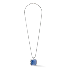 Necklace Amulet Spikes Square Aventurine silver-blue