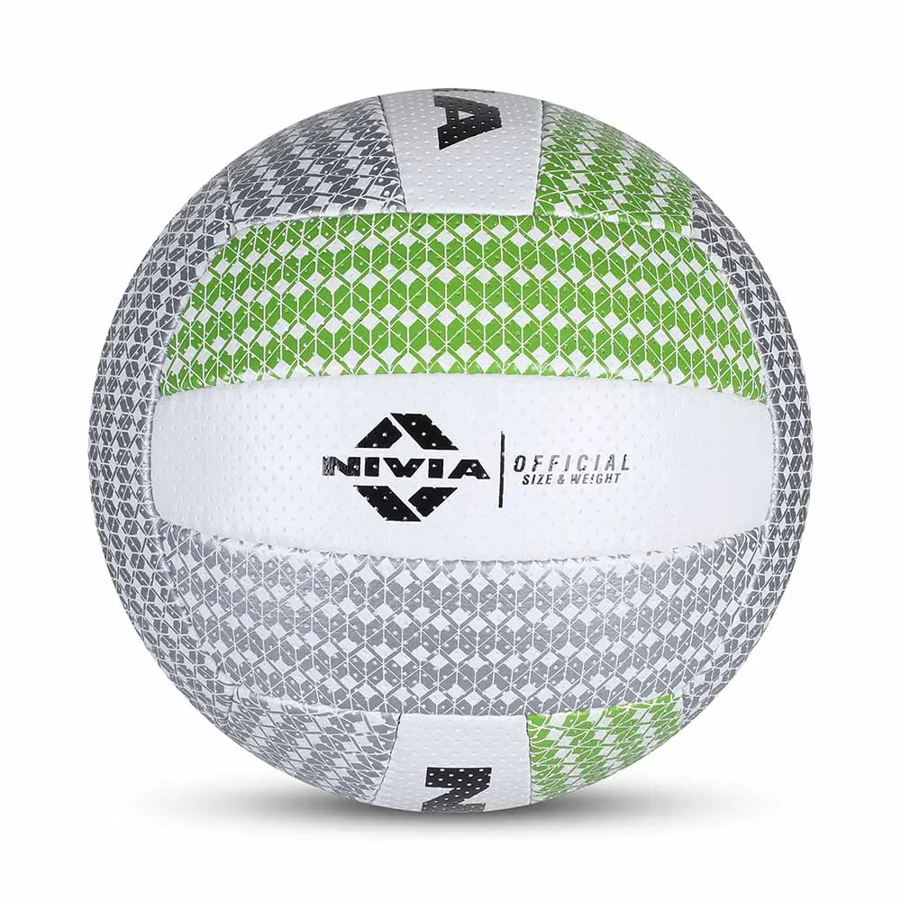 Nivia VB-5000 Volleyball (White/Green) Size - 4