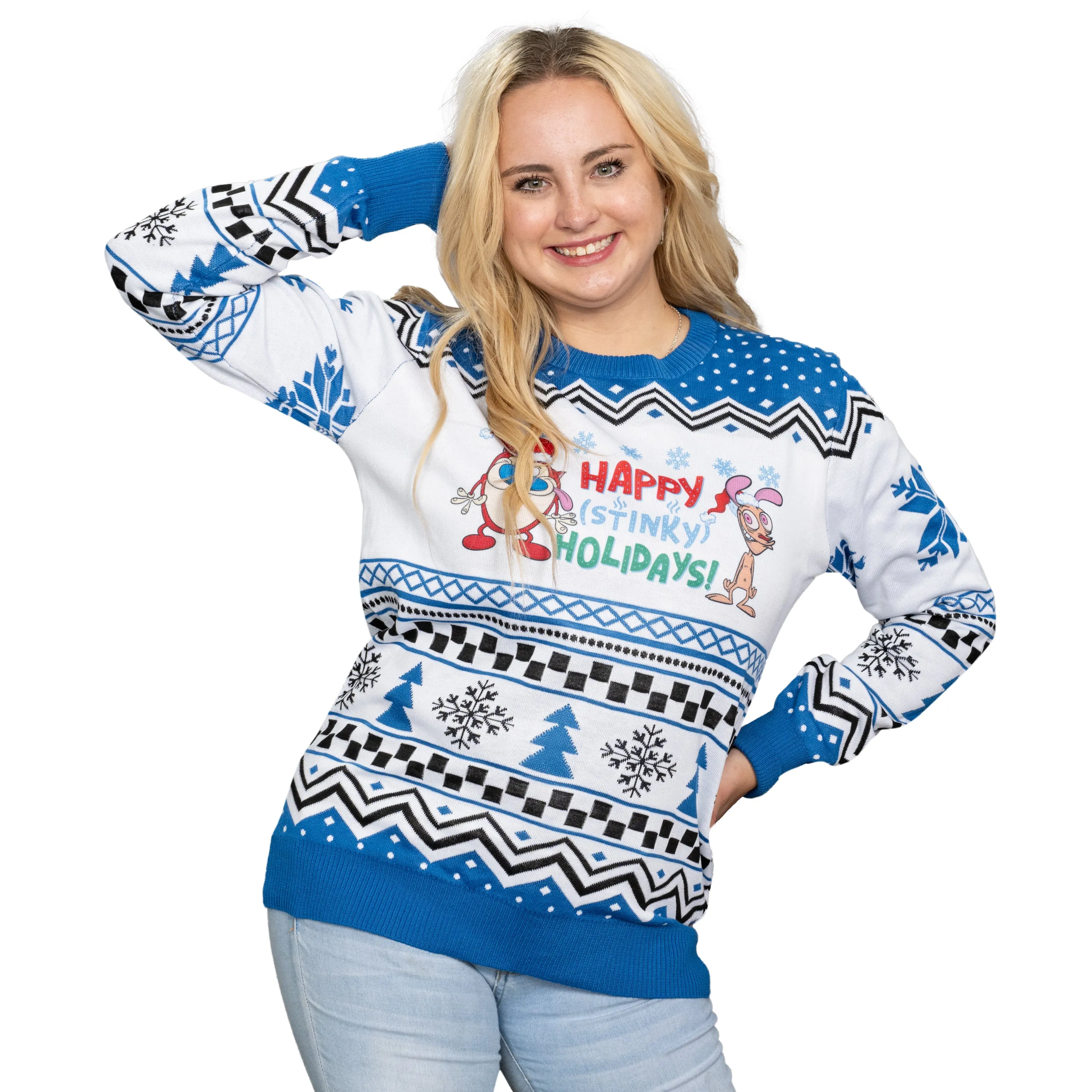 Ren & Stimpy "Happy (Stinky) Holidays" Ugly Christmas Sweater