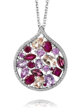 Ruby Multi Coloured Tear Drop Pendant