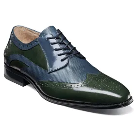 Stacy Adams Ivingale Olive/Navy Men’s Wingtip Oxford Shoes