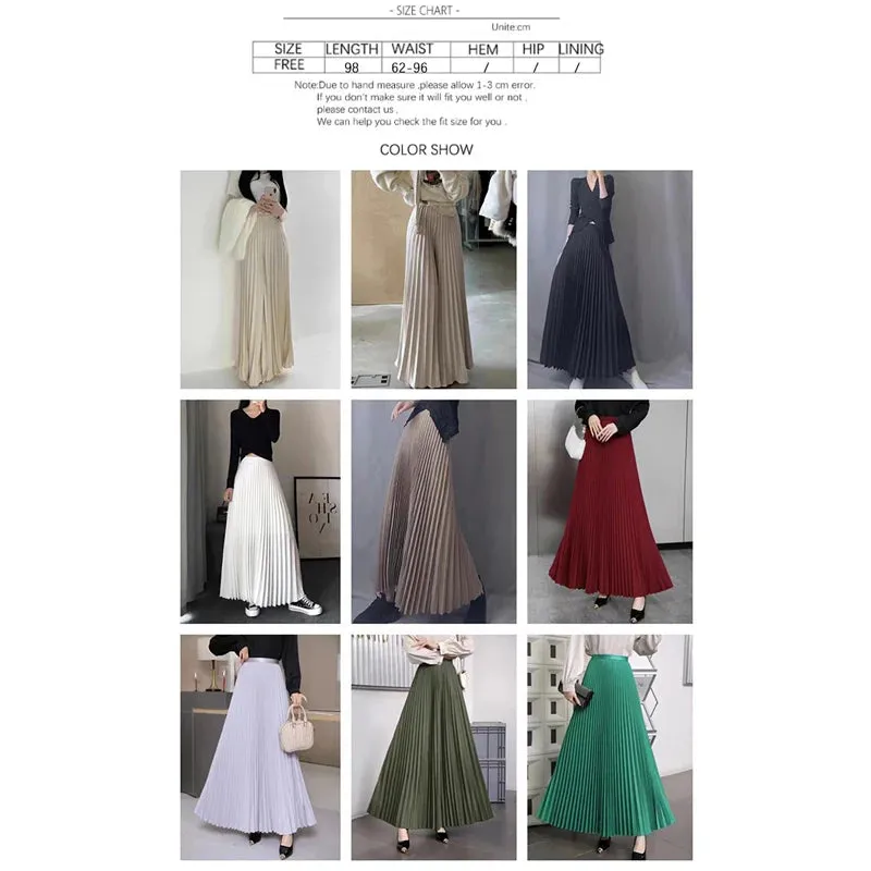 TFETTERS Brand Spring Clothes Women 2024 Autumn Fashion Casual Office Lady Pleated Skirt Women New Hight Waist Solid Long Skirt