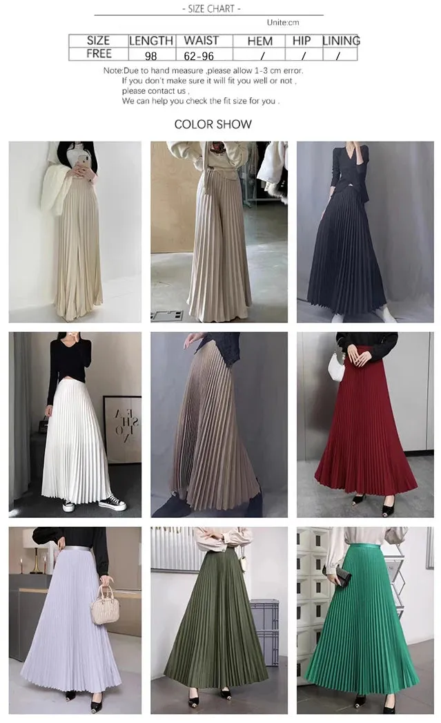 TFETTERS Brand Spring Clothes Women 2024 Autumn Fashion Casual Office Lady Pleated Skirt Women New Hight Waist Solid Long Skirt